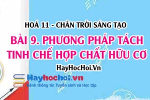 Phương pháp tách và tinh chế hợp chất hữu cơ? Hoá 11 chân trời bài 9